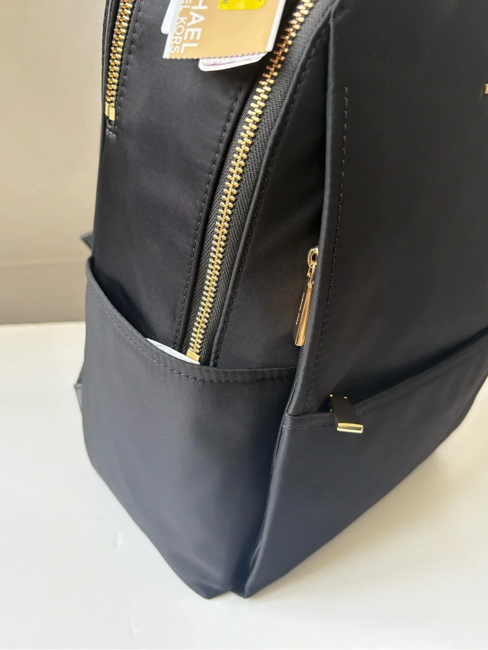 Michael Kors Sable Large Nylon Backpack Black/Gold  Brand New With Tag